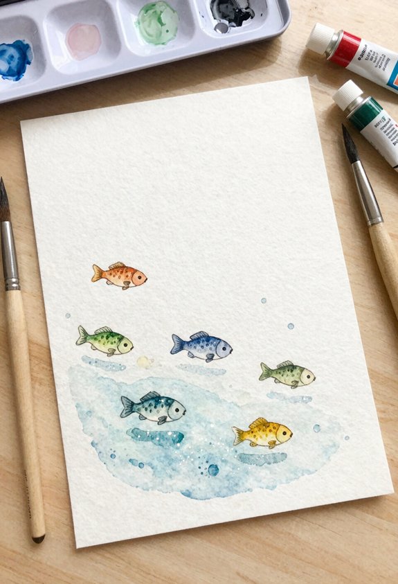 tiny fish swim peacefully