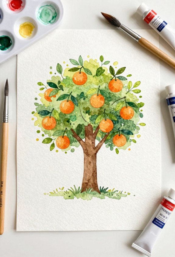 tiny oranges among leaves