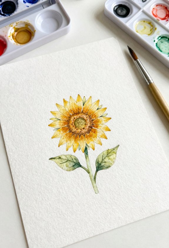 tiny sunflower leaves design