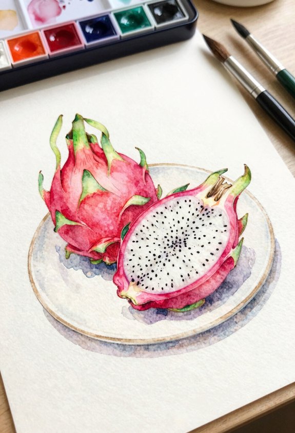 tropical dragon fruit slices
