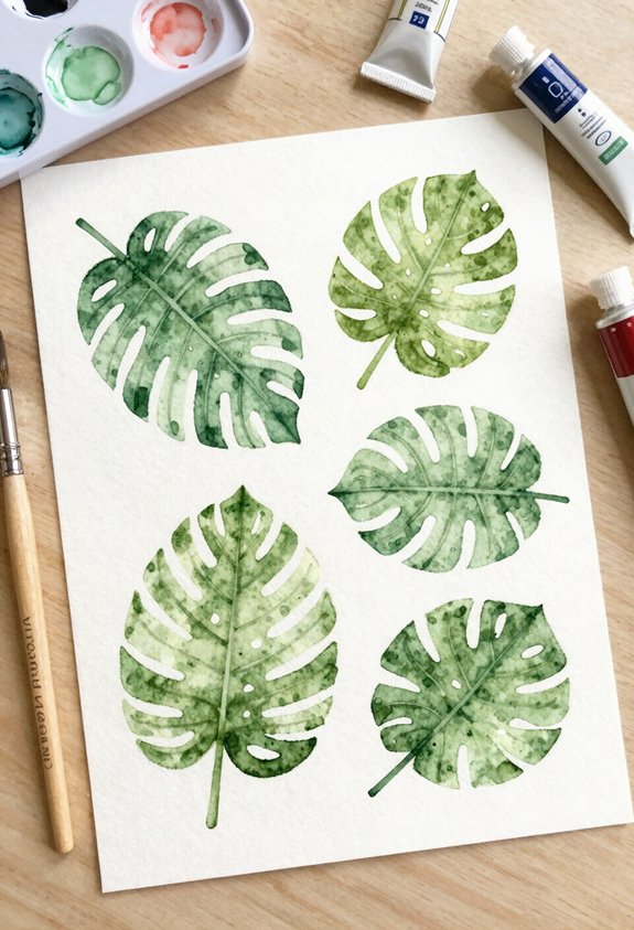 tropical green leaf pattern