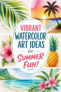 tropical watercolor leaf accents