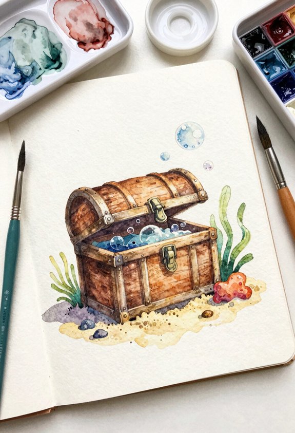 underwater treasure chest scene