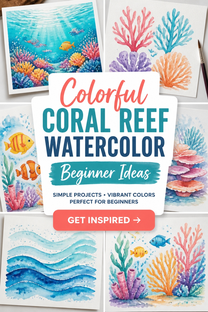 vibrant coral reef scene