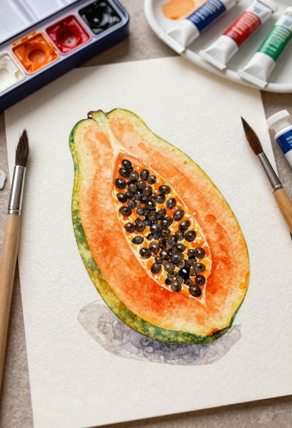 vibrant orange papaya interior
