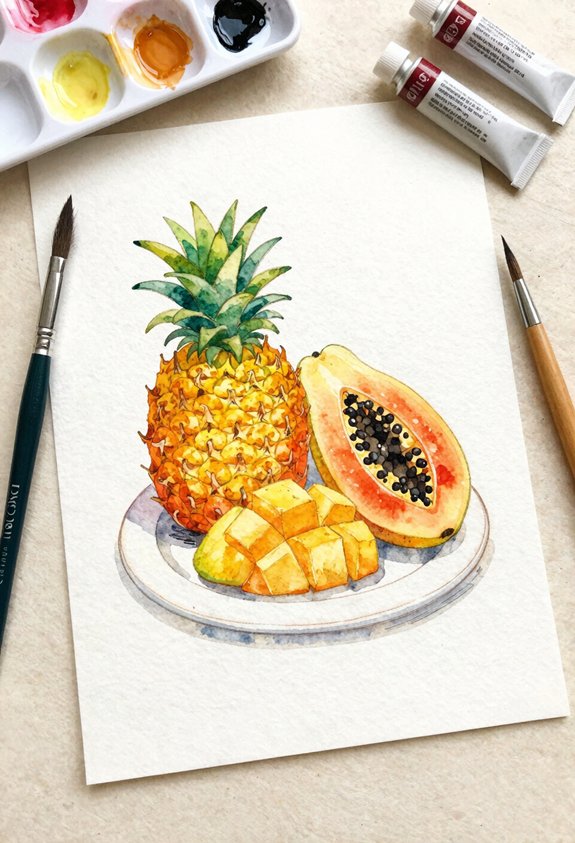 vibrant tropical fruit display