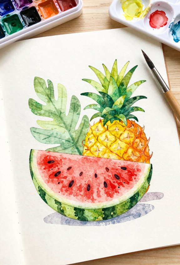 vibrant tropical fruit slice