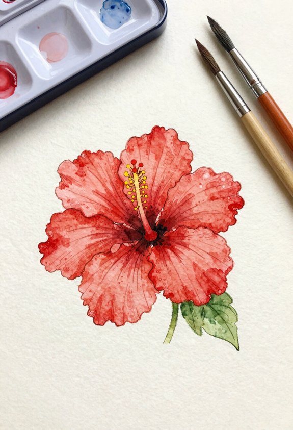vivid red hibiscus flower