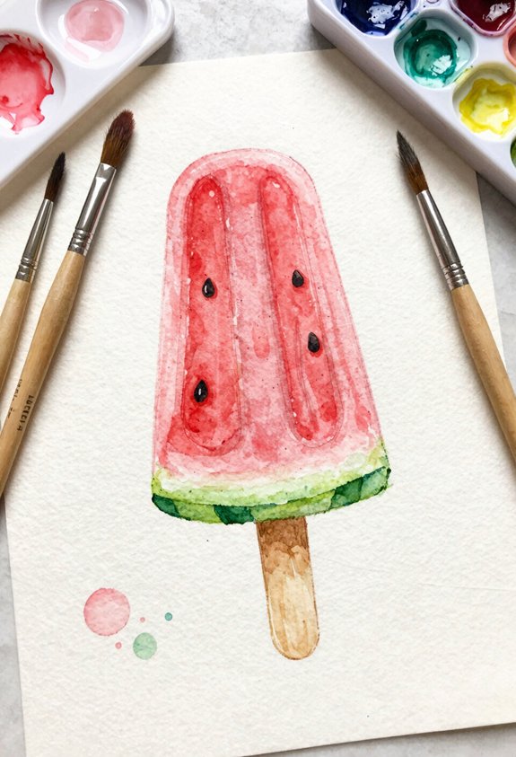 watermelon popsicle with seeds