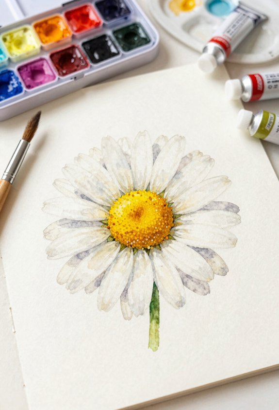 white daisy yellow center