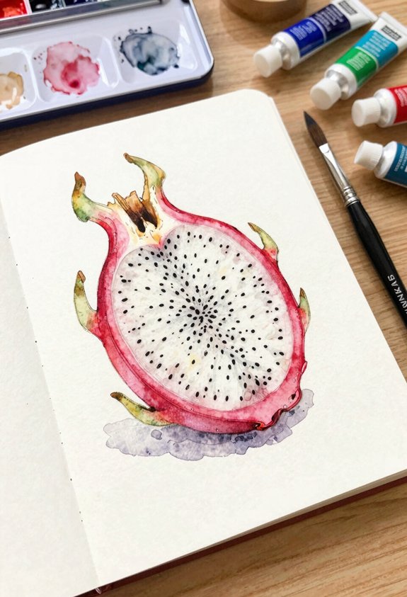 white flesh black seeds