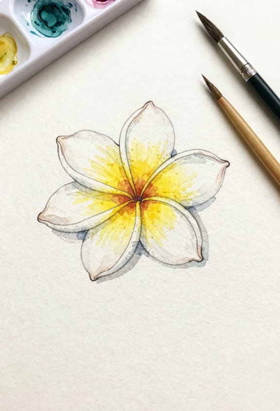 yellow centered white petals