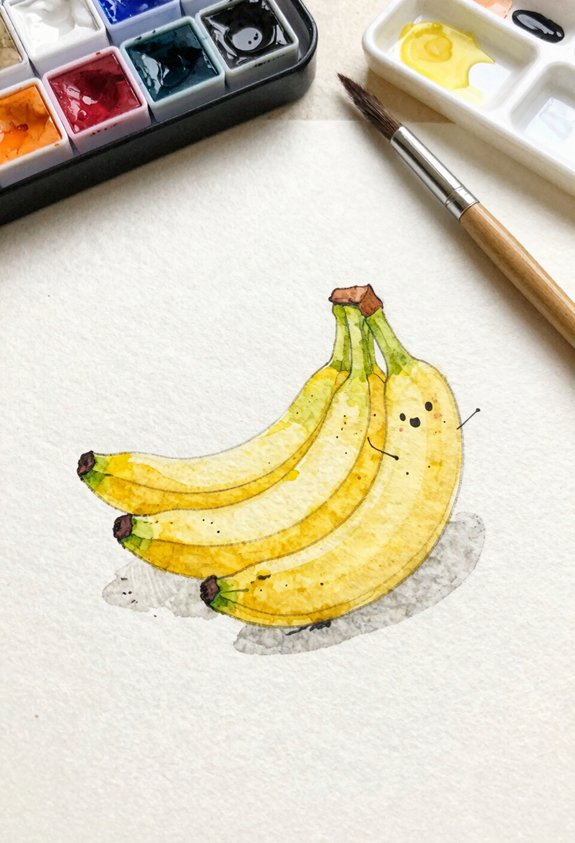 yellow curved banana shapes